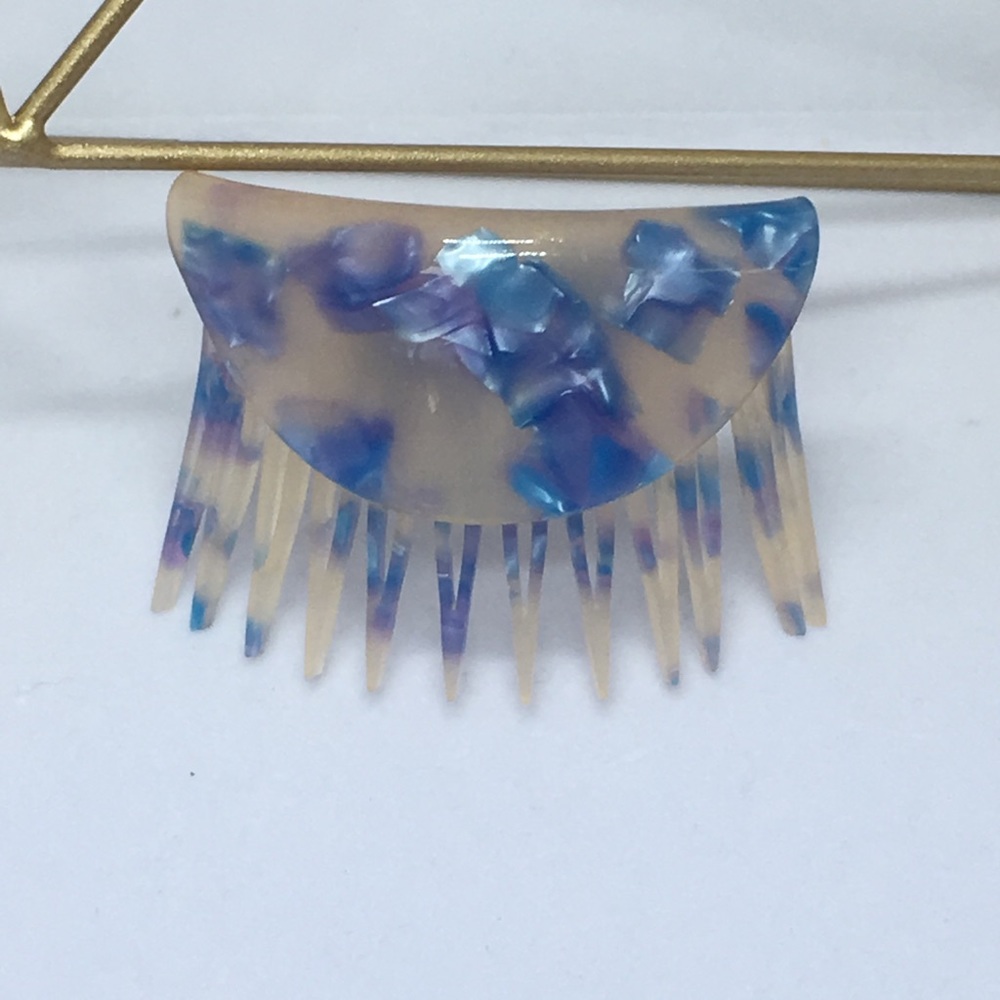 Purple & Blue Ane Mone Hair Comb  Hair Accessory